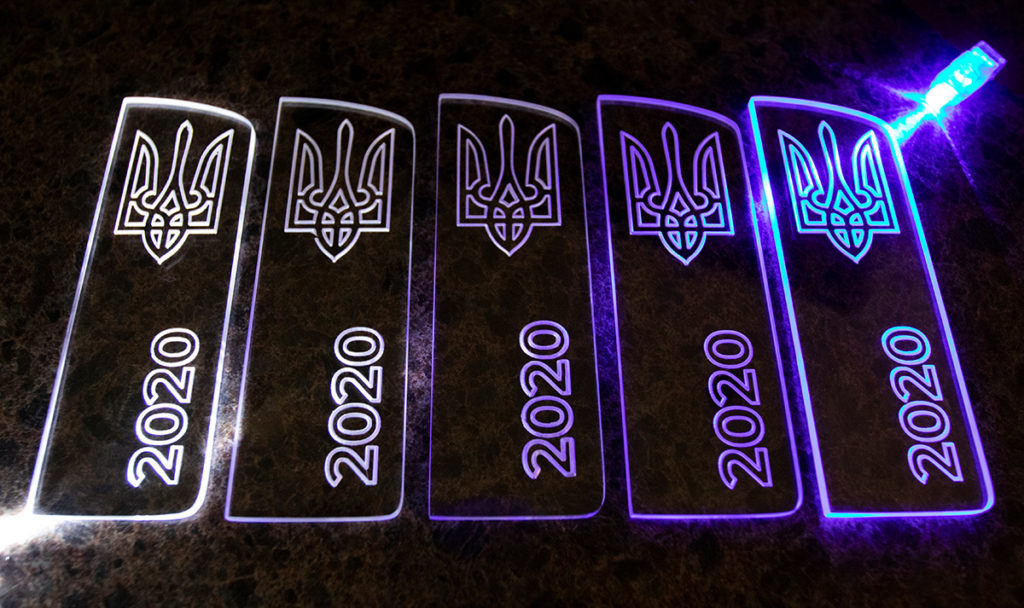 Acrylic LED Date and Trident