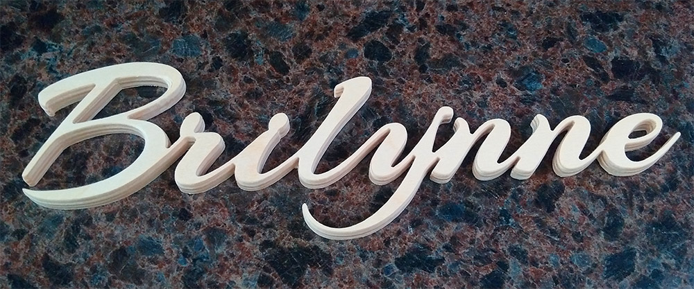 Custom Name Carving in Birch