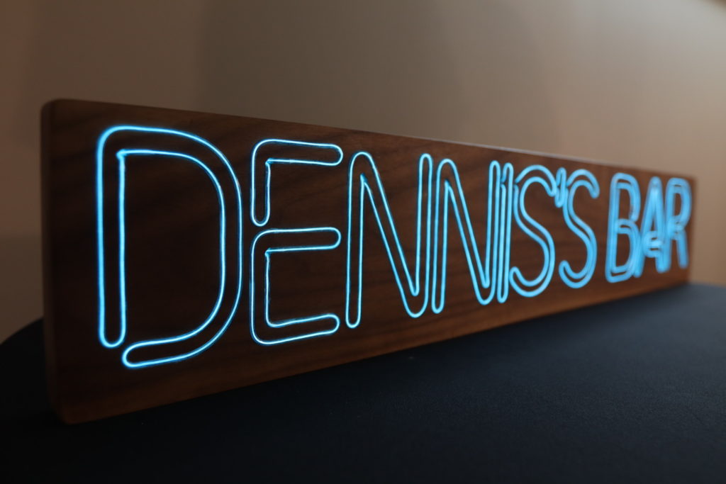 Dennis’s Bar in Walnut with EL Wire Lighting